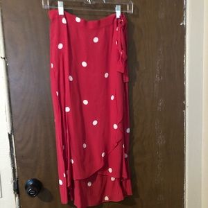 Polka dot midi skirt